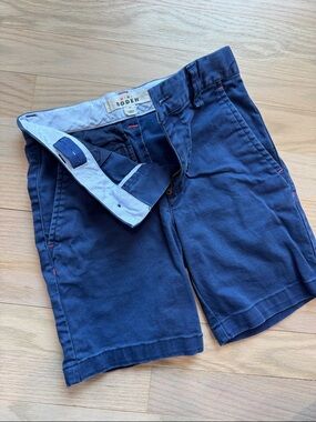 Kids - Mini Biden - Navy Cotton Chino Shorts - Adjustable Waist - Size 6Y
